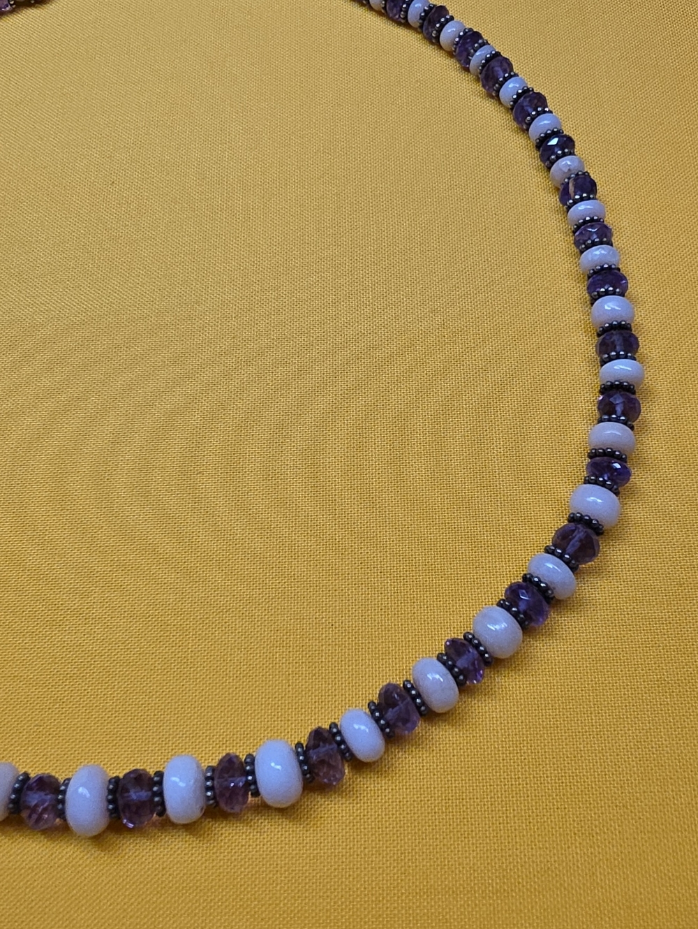 925 Silver Amethyst & Mother-of-Pearl Necklace - Jay King "Mine Finds" design